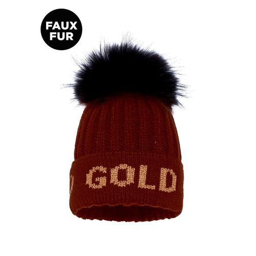 Goldbergh hodd beanie faux pom muts ws dames -