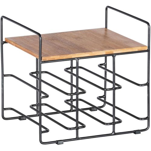 WENKO Weinflaschenhalter »Modell Loft«, Flaschenregal für 6 Flaschen mit Ablage, Metall und Bambus