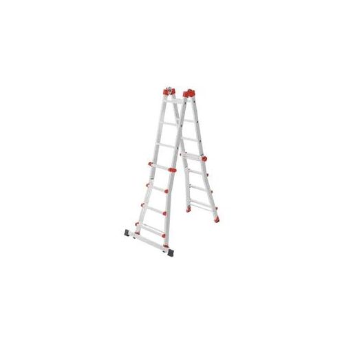 Hailo M80 Multifunktions-Teleskopleiter, zusammenschiebbare Leiter aus Alu mit 4 x 4 Sprossen