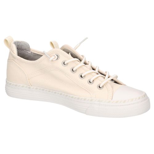Slip-On Sneaker MUSTANG SHOES, Damen, Gr. 39, beige (creme), Textil, casual, Schuhe, Slipper, Schlupfschuh, Freizeitschuh mit farbiger Sohleneinfassung