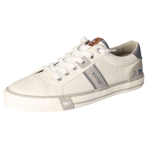 Slip-On Sneaker MUSTANG SHOES, Herren, Gr. 44, grau (weiß, hellgrau), Lederimitat, casual, Schuhe, Slipper, Freizeitschuh mit softer Innenausstattung