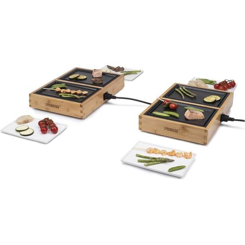 Princess Chef-Tischgrill Dinner4All Pure 840 W Metall und Bambusholz