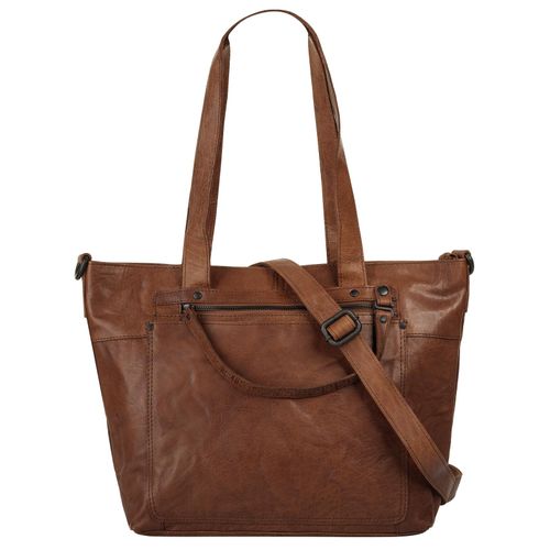 Shopper SPIKES & SPARROW, Damen, Gr. B/H/T: 31cm x 29cm x 12cm onesize, braun (cognac), Leder, leicht glänzend, unifarben, Taschen, echt Leder