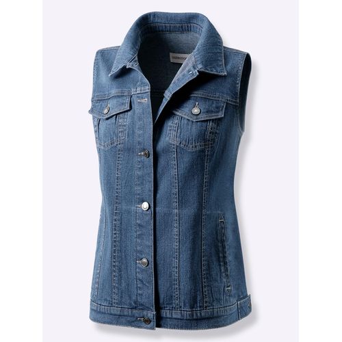 Jeansweste CASUAL LOOKS, Damen, Gr. 36, blau (blau, stone, washed), 99% Baumwolle, 1% Elasthan, unifarben, Westen