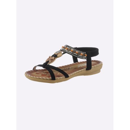 Sandale ANDREA CONTI, Damen, Gr. 40, bunt (schwarz, bunt), Textil, modisch, Schuhe
