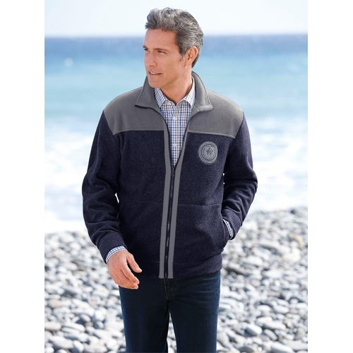 Fleecejacke CATAMARAN, Herren, Gr. 48/50, blau (marine), 100% Polyester, gemustert, mehrfarbig, Langarm, Jacken