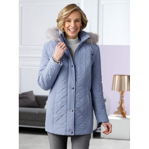 Steppjacke CLASSIC BASICS, Damen, Gr. 40, blau (taubenblau), 100% Polyester, Futter und Wattierung:100% Polyester, Kunstpelz:80% Polyacryl, 20% Polyester, gemustert, unifarben, Langarm, Jacken