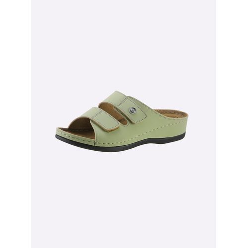 Pantolette FRANKEN-SCHUHE, Damen, Gr. 39, grün (pistazie), Lederimitat, sportlich, Schuhe