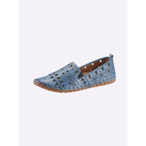 Slipper GEMINI, Damen, Gr. 36, blau (jeansblau), Glattleder, sportlich, Schuhe