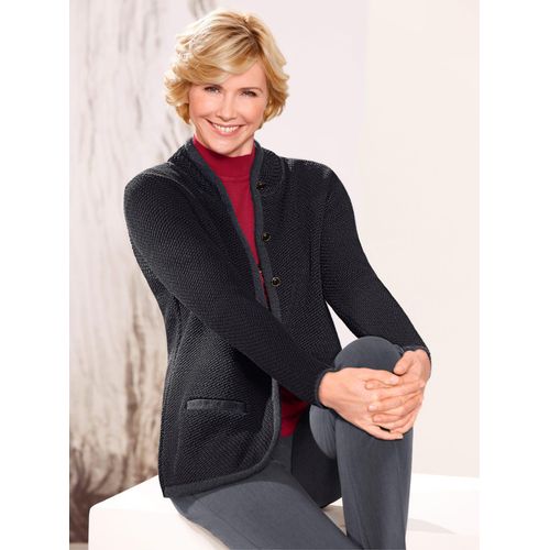 Strickjacke CLASSIC, Damen, Gr. 40, schwarz, 70% Polyacryl, 30% Schurwolle, unifarben, Langarm, Strickjacken