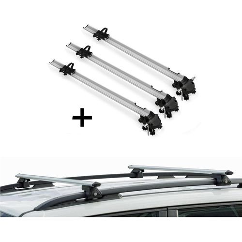 3x Fahrradträger Bike Pro + Relingträger CRV135 kompatibel mit Chrysler Voyager ab 08