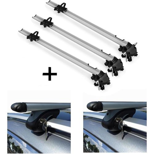 3x Fahrradträger Bike Pro + Relingträger VDP XL 135 kompatibel mit für VW Tiguan II ab 16 Image