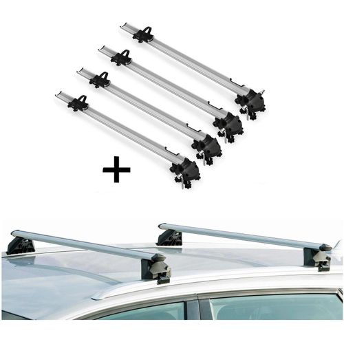 4x Fahrradträger Bike Pro + Relingträger CRV107A kompatibel mit für BMW X1 (E84) 5 Türer 2009-2015