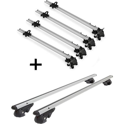 4x Fahrradträger Bike Pro + Relingträger VDP004 XL kompatibel mit für Mercedes Vaneo W414 2002-2005