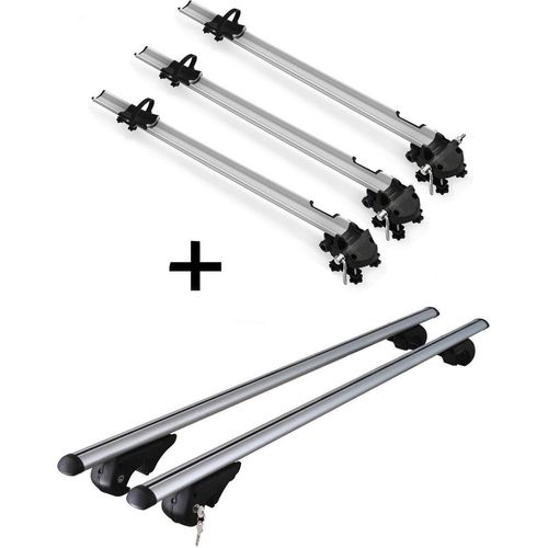 3x Fahrradträger Bike Pro + Relingträger Rio 135 kompatibel mit für Mercedes Vaneo W414 2002-2005