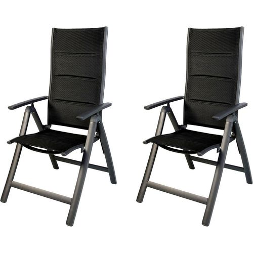 2 Stück Gartenstuhl Klappstuhl Hochlehner Alu gepolstert 6 Positionen Image