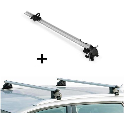 Fahrradträger Bike Pro + Relingträger CRV107A kompatibel mit für BMW X1 (E84) 5 Türer 2009-2015