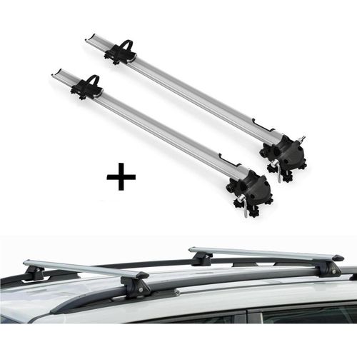 2x Fahrradträger Bike Pro + Relingträger CRV135 kompatibel mit Chrysler Voyager ab 08