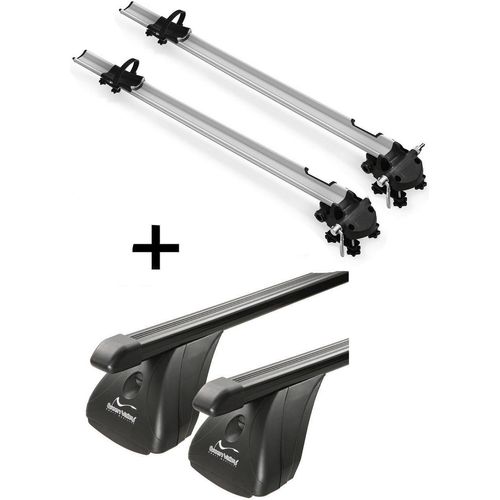 2x Fahrradträger Bike Pro + Dachträger VDP Stahl kompatibel mit für Opel Vectra C 4 Türer 2002-2008