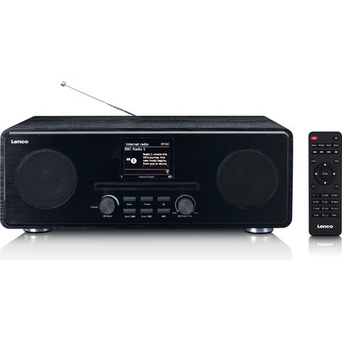 Lenco DIR-260BK - Internetradio mit DAB+ und FM-Radio, CD/MP3-Player, Bluetooth®, 2 x 10 Watt RMS, 2,8