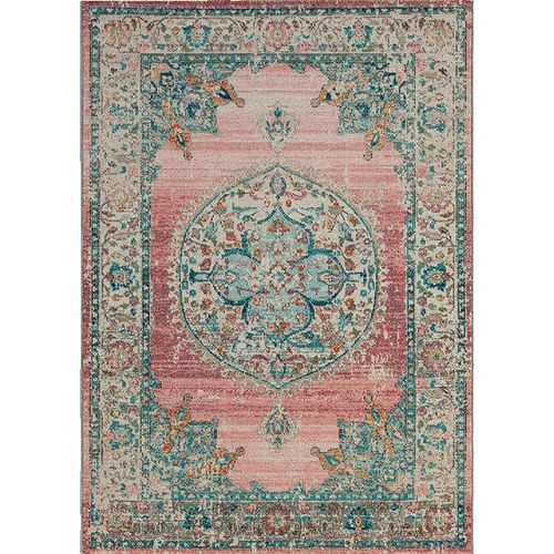 Novel Outdoorteppich Salsa Outdoor , Altrosa, Graublau , Textil , orientalisch , rechteckig , 80x150 cm , ISO 9001, Bsci, Oeko-Tex® Standard 100 , für