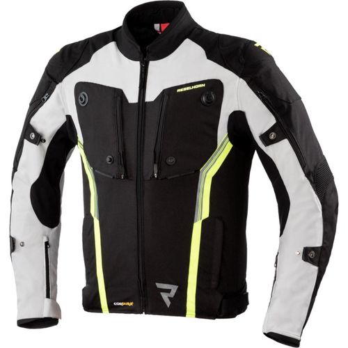 Rebelhorn Borg Motorrad Textiljacke Farbe: Schwarz/Weiß/Gelb, Grösse: XS