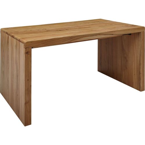 Schreibtisch BOHA Massiv-Holz Akazie Computertisch 160 cm breit Echtholz Design Ablage Büro-Tisch Landhaus-Stil
