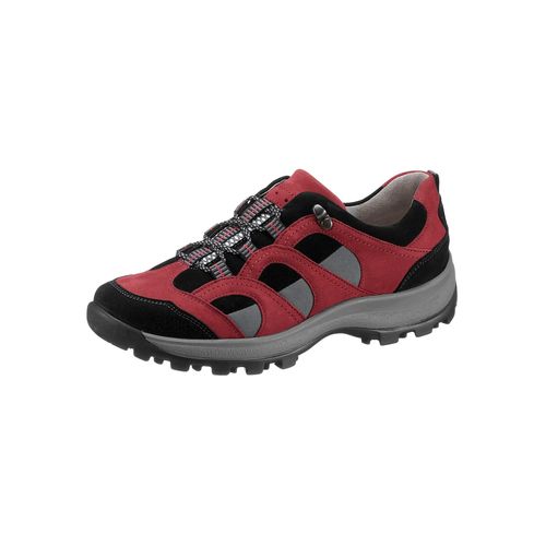 Schnürschuh WALDLÄUFER, Damen, Gr. 5, rot (rot, schwarz), Textil, Nubukleder, sportlich, Schuhe