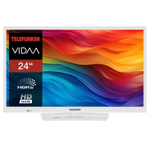 Telefunken Fernseher 24 Zoll Smart TV VIDAA XH24VP550M-W HD Fernseher HDR TV mit Triple-Tuner