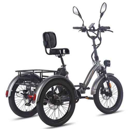 Fat Klapprad E-Bike Lastenfahrrad 20 Zoll 48V 23.5Ah Akku, Hydraulische Scheibenbremsen Elektrofahrrad, Elektro Lastenfahrrad 180kg, E Bike Dreirad