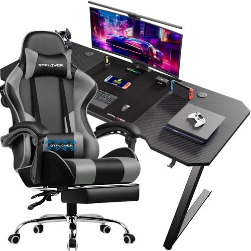 GTPALYER Gamingtisch Gaming Tisch + Gaming Stuhl- Set, Computertisch Stuhl Set für Gaming nur Gaming Tisch und Gaming Stuhl