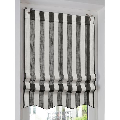 Raffrollo HEINE HOME Gr. 2, schwarz-weiß (schwarz, weiß), B:60cm H:140cm, Raffrollos