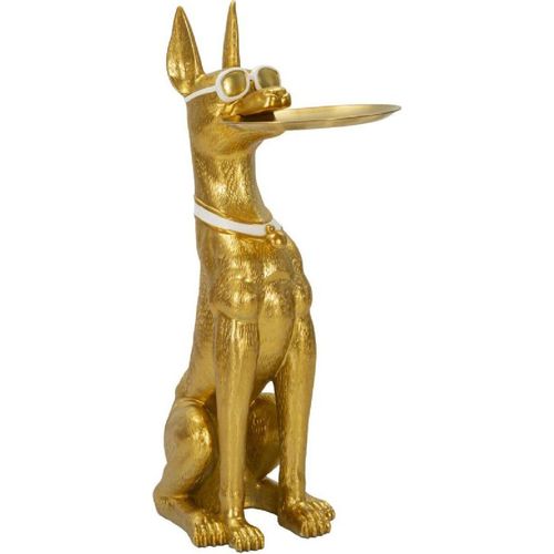 FURNLUX Dekoration Hund Gold 30cm / Hauptfarbe: Gold / Abmessungen: 30 x 91 x 64 cm