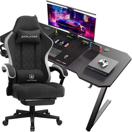 GTPALYER Gamingtisch Gaming Tisch + Gaming Stuhl- Set, Computertisch Stuhl Set für Gaming nur Gaming Tisch und Gaming Stuhl