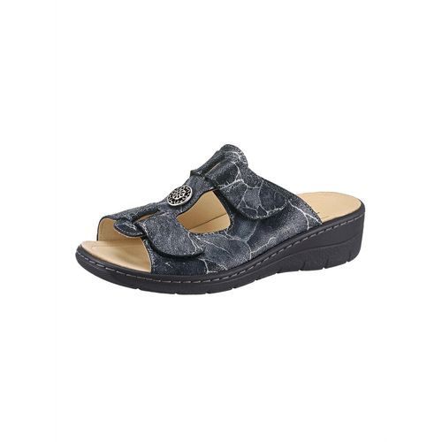 Pantolette BELVIDA, Damen, Gr. 42, blau (blau, bedruckt), Glattleder, klassisch, Schuhe