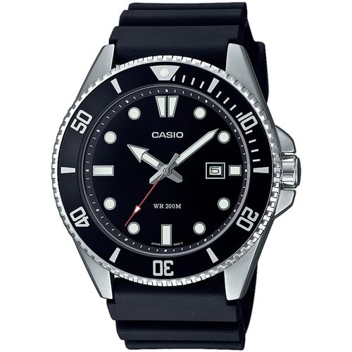 Quarzuhr, schwarz (silberfarben, schwarz), CASIO TIMELESS COLLECTION, Armbanduhren, Herren, Armbanduhr, Herrenuhr,bis 20 bar wasserdicht, Datum, Resinarmband