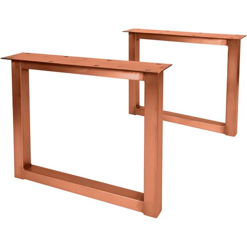 Tischbein SIT, braun (antikbraun), B:75cm H:73cm T:15cm, Tischbeine, modernes Kufen-Gestell