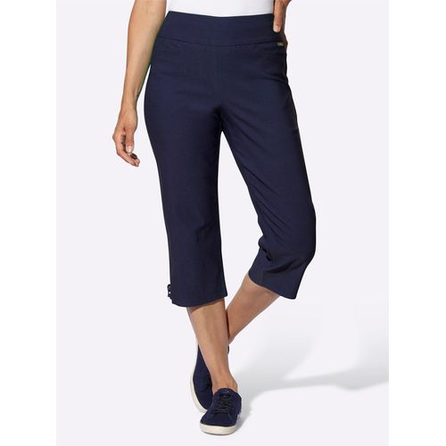 Caprihose CASUAL LOOKS, Damen, Gr. 44, Normalgrößen, blau (marine), 74% Viskose, 23% Polyamid, 3% Elasthan, unifarben, knielang, Hosen