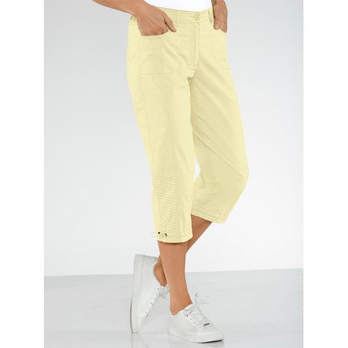 Caprihose CASUAL LOOKS, Damen, Gr. 36, Normalgrößen, gelb, 98% Baumwolle, 2% Elasthan, unifarben, 3/4-Länge, Hosen