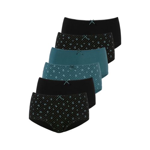Hipster PETITE FLEUR, Damen, Gr. 40/42, grün (schwarz, petrol), Single Jersey, Obermaterial: 95% Baumwolle, 5% Elasthan, gemustert, unifarben, Unterhosen, aus elastischer Baumwolle