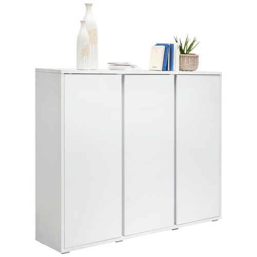 Xora Schuhschrank , Weiß , Holzwerkstoff , 18 Fächer , 145x120x34 cm , Typenauswahl , Garderobe, Schuhaufbewahrung, Schuhschränke