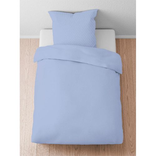Bettwäsche BIBERNA Gr. 2, blau (bleu), B/L: 155cm x 220cm, , Lyocell, B/L: 80cm x 80cm, Bettwäsche