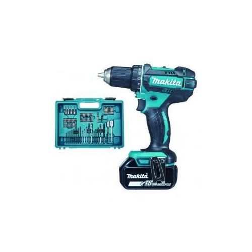 Makita DDF482RFX1 Profi-Akku-Bohrmaschine, 3 Ah Akkukapazität, 18 V Akkuspannung, variable Geschwindigkeit, Rechts-/Linkslauf, inklusive 2 Lithium-Ionen-Akkus und Ladegerät