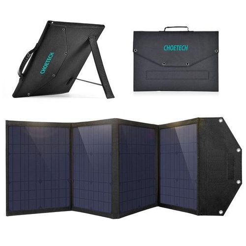 Choetech Faltbares Solarladegerät Solar Photovoltaik 100W 2x USB / 1x USB Typ C Power Delivery Schnellladung Schwarz (SC009)
