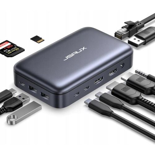 JSAUX OmniCase 2 Pro HUB USB-C HDMI 4K 60Hz DisplayPort USB 3.0 PD 100W RJ45 Gigabit Ethernet