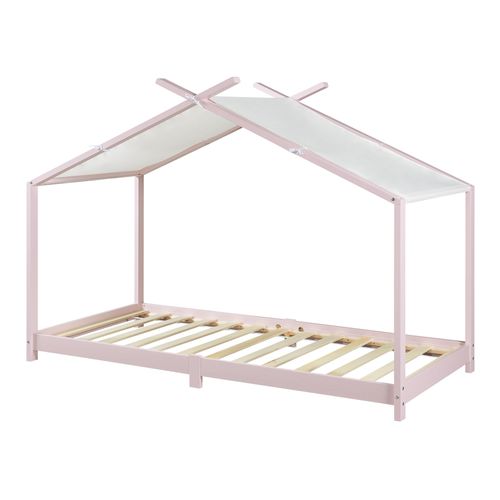Kinderbett 'Brome' Hausbett 90 x 200 cm Rosa