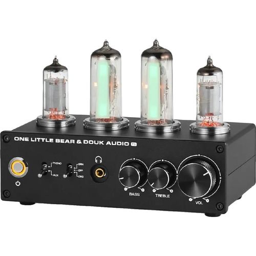 Nobsound T9 Mini Phono-Vorverstärker, Dual-Röhren-Design, RCA- und Kopfhörerausgänge, einstellbare Hintergrundbeleuchtung