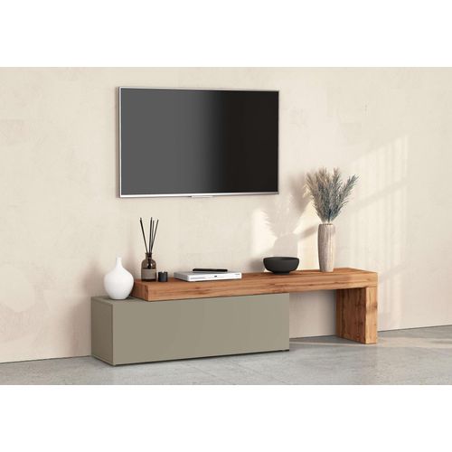 TV-Board INOSIGN "Chronos TV-Board, Lowboard", braun (taube, eiche wotan), B:240cm H:51cm T:40cm, Sideboards, Breite 240 cm TV-Board,Lowboard,1 Klappe und ein L-Förmiger Aufsatz