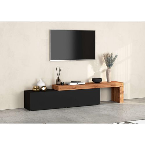TV-Board INOSIGN "Chronos TV-Board, Lowboard", anthrazit, eiche wotan, B:270cm H:51cm T:40cm, Sideboards, Breite 270 cm TV-Board,Lowboard,1 Klappe und ein L-Förmiger Aufsatz