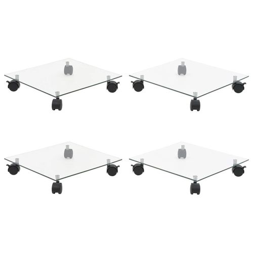 Pflanzenroller 4 Stk. 35X35 Cm Hartglas Quadratisch